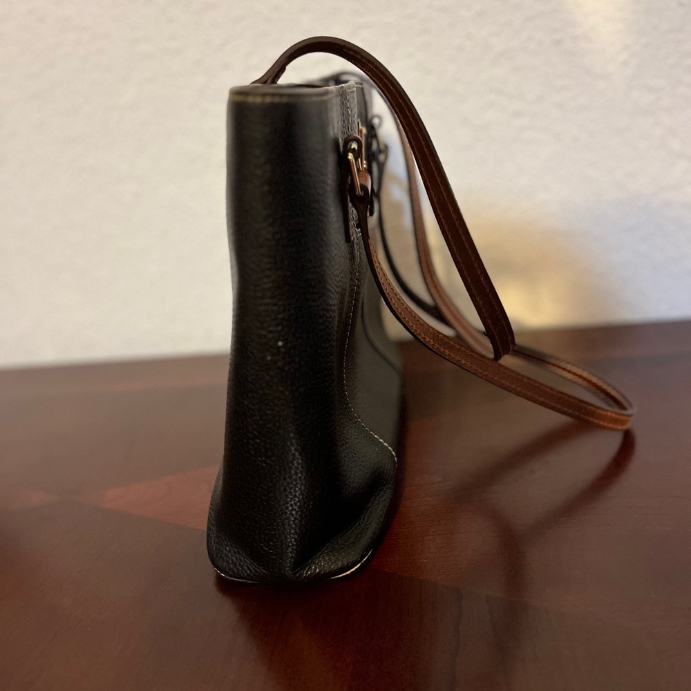 Dooney & Bourke Black and Brown Leather Tote Bag - Picture 5 of 12